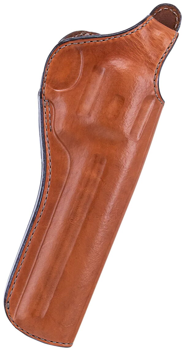 Bianchi 12680 111 Cyclone Belt Holster Size 05 OWB Open Bottom Style made of Leather with Tan Finish, Strongside/Crossdraw & Belt Loop Mount Type fits 6" Barrel S&W K-Frame for Right Hand