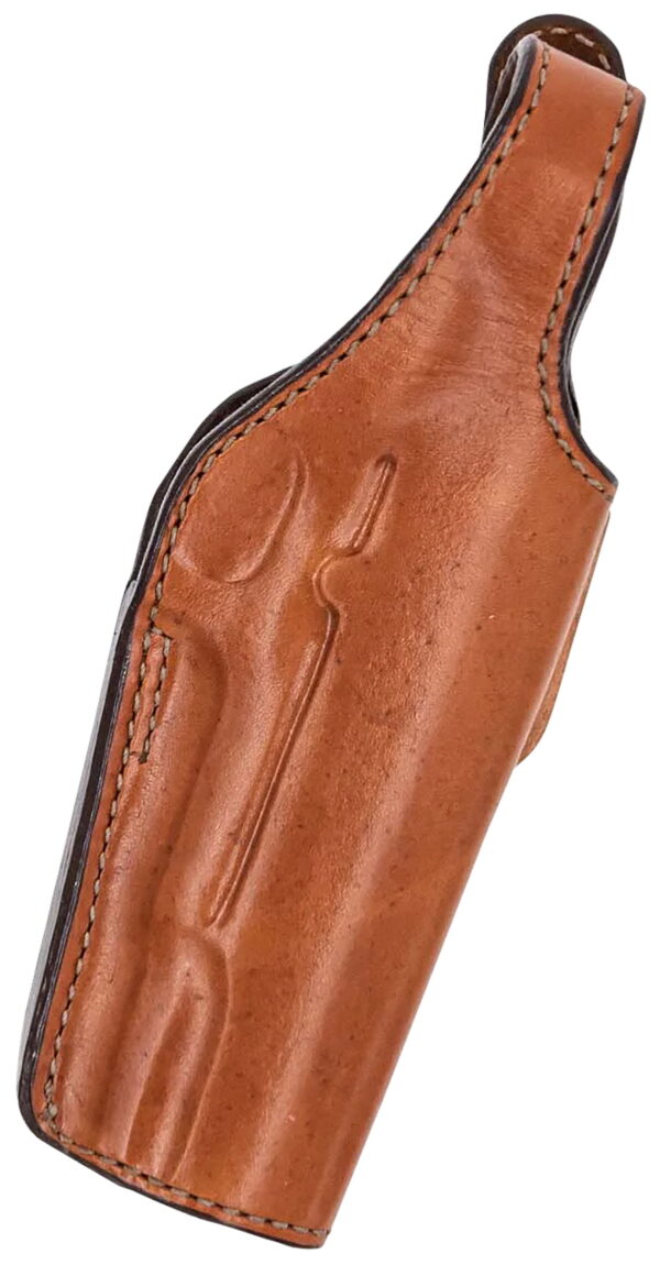 Bianchi 17632 19L Thumbsnap Belt Holster Size 19 Open Bottom Style made of Leather with Tan Finish & Belt Loop Mount Type fits Ruger SR1911 & Springfield 1911-A1 for Right Hand