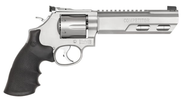 Smith & Wesson 170319 Model 686 Performance Center Competitor 357 Mag or 38 S&W Spl +P Stainless Steel 6" Weighted Barrel & 6rd Cylinder , Matte Silver Stainless Steel N-Frame , Hogue Synthetic Grip