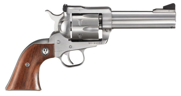 Ruger 0309 Blackhawk 357 Mag 6rd 4.63" Satin Stainless Steel Barrel, Cylinder & Frame, Hardwood Grip, Transfer Bar Safety, Exposed Hammer