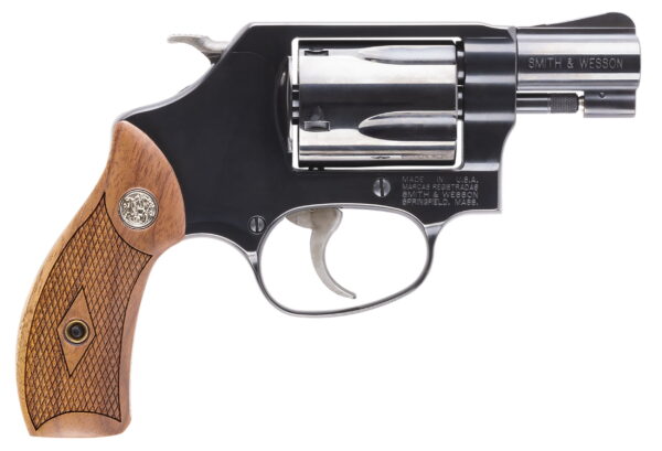 Smith & Wesson 150184 Model 36 Classic 38 S&W Spl +P 5 Shot 1.88" Barrel, Overall Blued Carbon Steel Finish, Small J-Frame, Integral Front Sight, Wood Grip