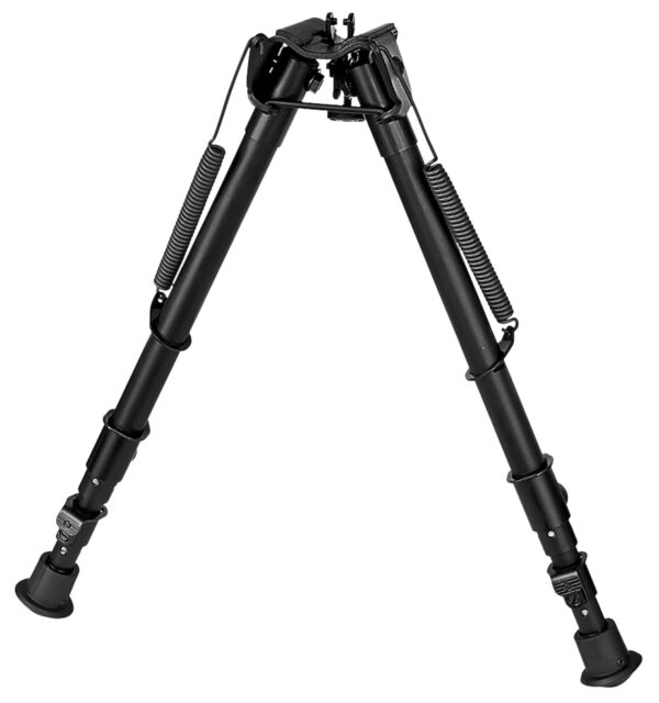 Harris Bipods 251A2 Non-Swivel 25 Swivel Stud, 12-25", Black Steel/Aluminum, Rubber Feet