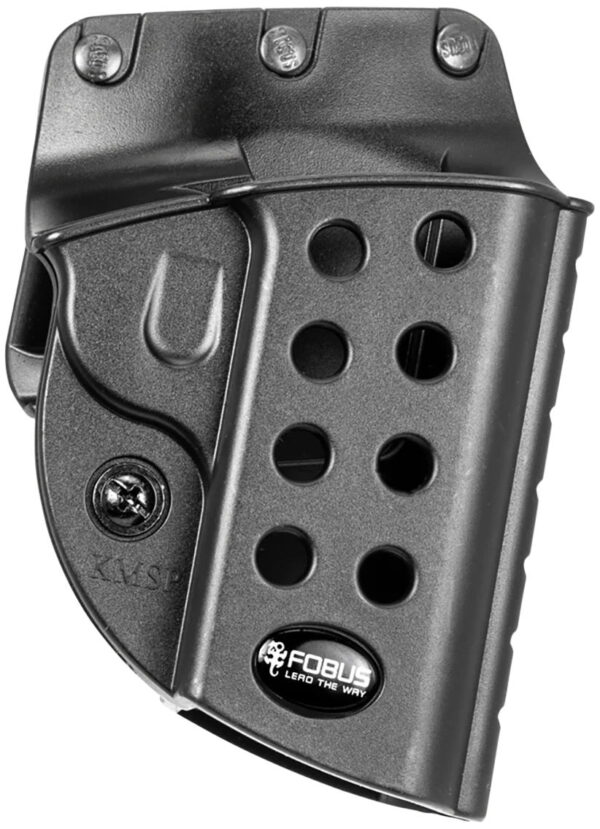 Fobus R1911BH Passive Retention Evolution OWB Black Polymer passive retention holster that includes a retention adjustment screw.