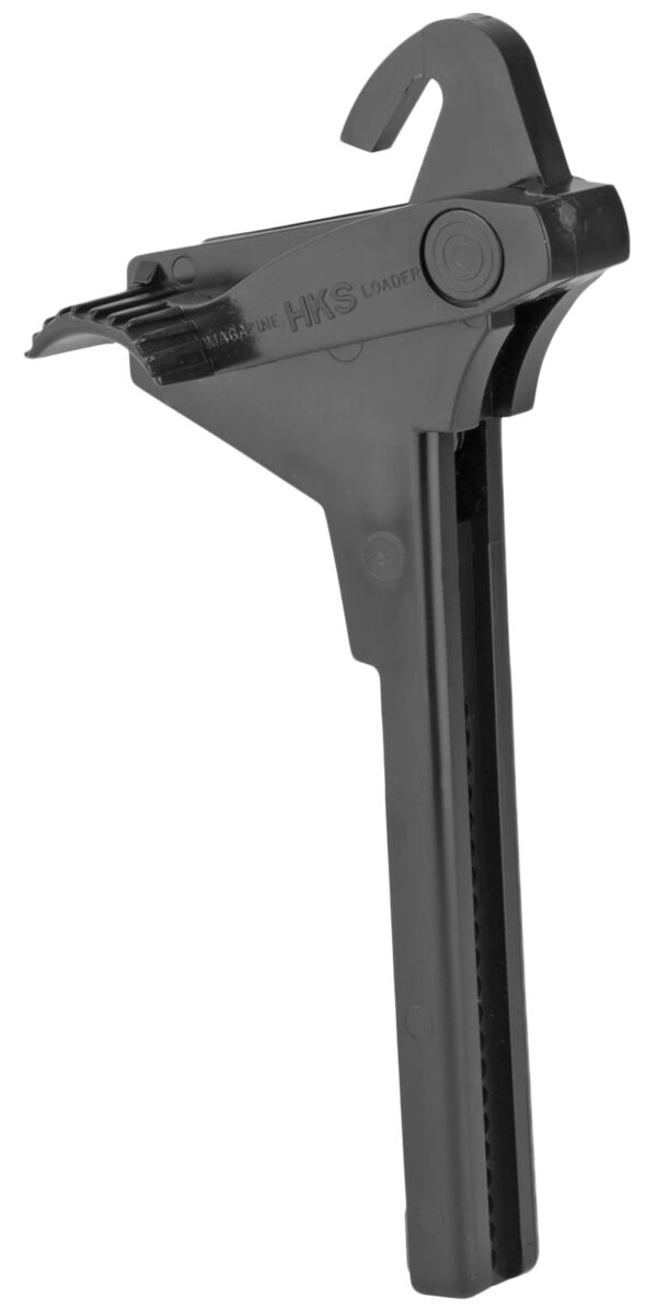 HKS 943 Single Stack Mag Loader Adjustable Style made of Plastic with Black Finish for 380 ACP Pistols