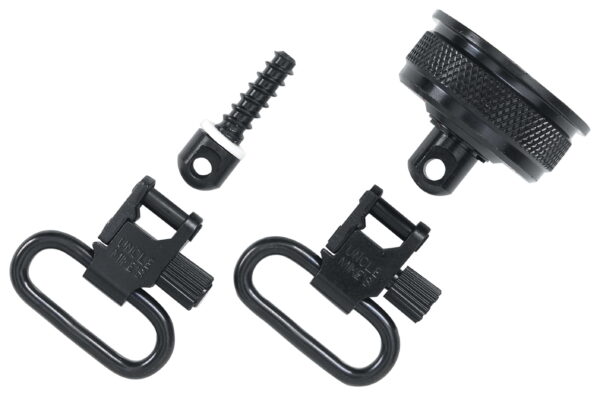 Uncle Mike's 18032 Mag Cap Swivel Set made of Steel with Blued Finish, 1" Loop Size & Quick Detach Style for 12 Gauge Remington 11-87 Includes Two Super Swivels