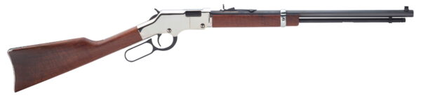 Henry H004S Golden Boy Silver 22 Short, 22 Long or 22 LR Caliber with 16 LR/21 Short Capacity, 20" Blued Barrel, Nickel-Plated Metal Finish & American Walnut Stock Right Hand (Full Size)