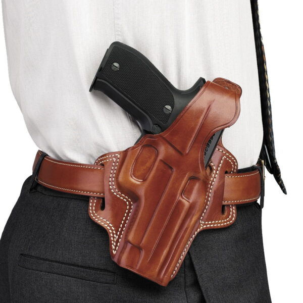 Galco FL114 Fletch OWB Tan Leather Belt Slide Fits S&W K Frame Fits Ruger Security-Six Right Hand