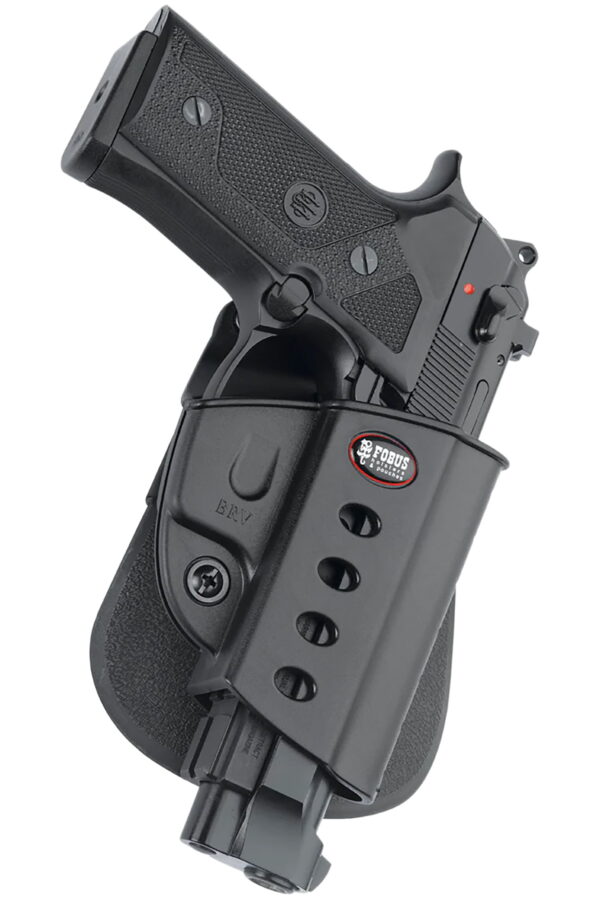 Fobus BRV Passive Retention Evolution OWB Black Polymer Paddle Fits Beretta Vertec Fits Taurus PT92 With Rail Fits Taurus PT99 With Rail Right Hand