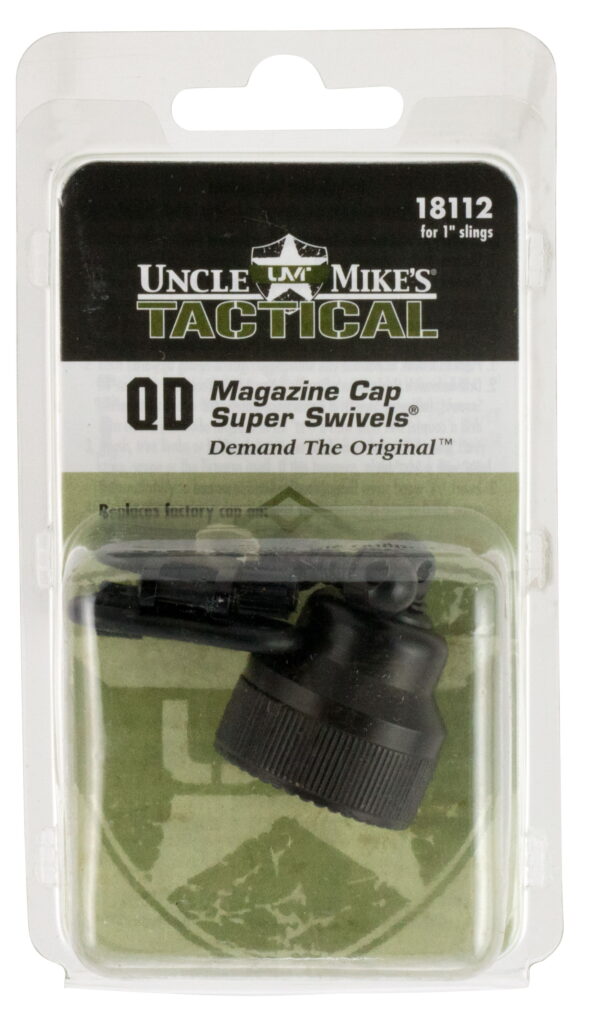 Uncle Mike's 18112 Mag Cap Swivel Set made of Steel with Blued Finish, 1" Loop Size & Quick Detach Style for Mossberg 590, 835 Includes Two Super Swivels