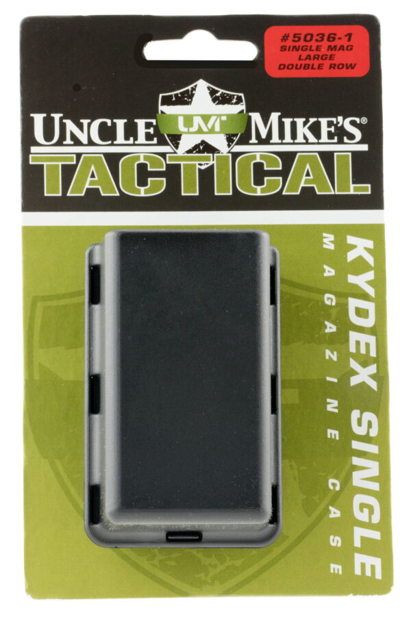 Uncle Mike's 50361 Kydex Single Mag Case Single Black Kydex Belt Clip 45 ACP 10mm Auto Belts 1.75" Wide