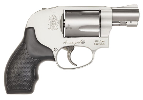 Smith & Wesson 163070 Model 638 Airweight 38 Special + P 5 Shot 1.88" Stainless Steel Barrel/Cylinder, Matte Silver Aluminum Alloy J-Frame, Polymer Grip, Internal Lock