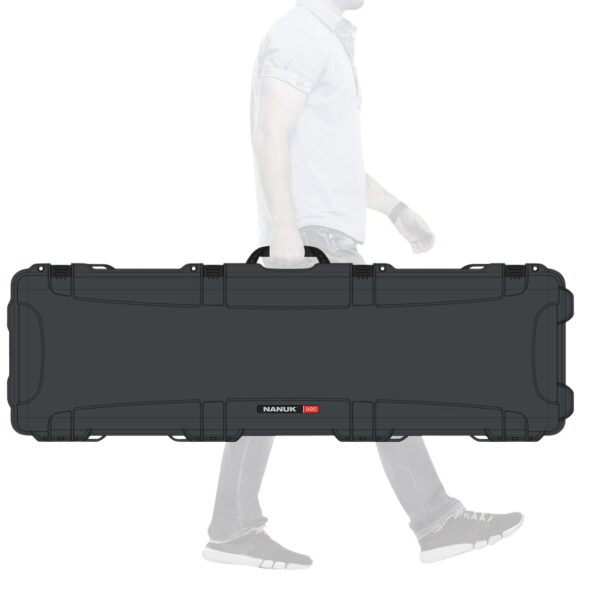 Nanuk 9951007 995 Waterproof Graphite Resin with Foam Padding & Lockable Latches for Rifles 52" L x 14.50" W x 6" H Interior Dimensions