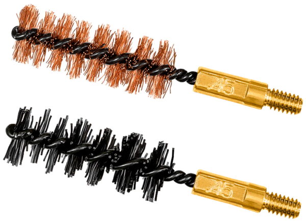 Otis FG345NB Bore Brush Set 44 Mag/458/45/460/450/454 Cal 8-32" Thread 2" Long Bronze/Nylon Bristles 2 Per Pkg