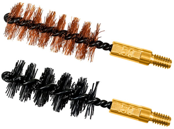 Otis FG350NB Bore Brush Set 50 Cal/12.7mm 8-32 Thread 2" Long Bronze/Nylon Brush 2 Per Pkg