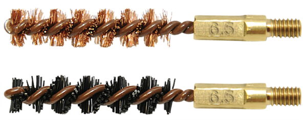 Otis FG265NB Bore Brush Set 6.5mm/264/260 Cal 8-32" Thread 2" Long Bronze/Nylon Bristles 2 Per Pkg