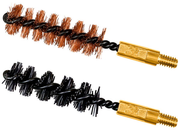 Otis FG338NB Bore Brush Set 9mm/38 Spl/375/380 Cal 8-32" Thread 2" Long Bronze/Nylon Bristles 2 Per Pkg