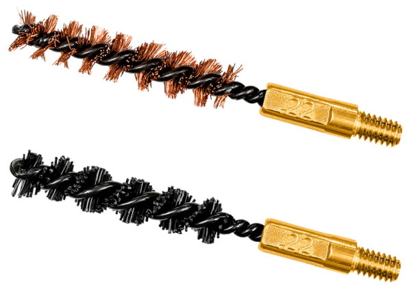 Otis FG322NB Bore Brush Set 5.56mm/22 LR/22-250/223 Cal 8-32" Thread 2" Long Bronze/Nylon Bristles 2 Per Pkg