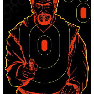 Birchwood Casey 34643 Shoot-N-C Reactive Target Self-Adhesive Paper Pistol Black/Red Silhouette 100 Per Pkg