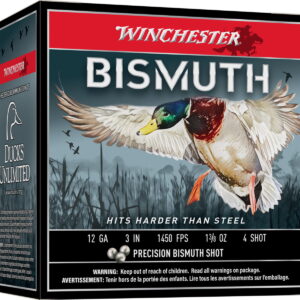 Winchester Ammo SWB1234 Bismuth 12 Gauge 3" 1 3/8 oz Tin Plated Bismuth 4 Shot 25 Per Box/10 Case