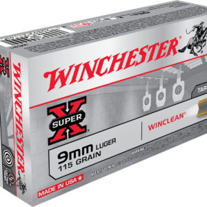 Winchester Ammo WC91 Super X 9mm Luger 115 gr Winclean Brass Enclosed Base 50 Per Box/10 Case