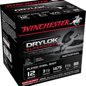Winchester Ammo SSH12LHBB Drylok Super Steel High Velocity 12 Gauge 3.50" 1 1/2 oz BB Shot 25 Per Box/10 Case