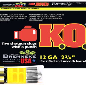 Brenneke SL122KO K.O. 12Gauge 2.75" 1oz Slug Shot 5 Per Box/50 Case