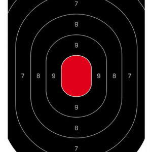 Birchwood Casey 35601 Dirty Bird Silhouette Tagboard Hanging Pistol 12" x 18" Black/Red White Impact Splatter 100 Per Pkg