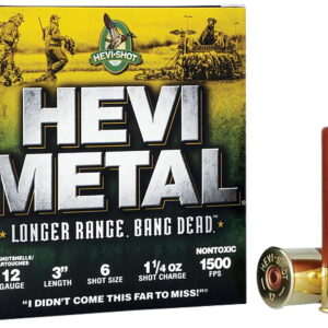 HEVI-Metal HS38006 HEVI-Metal Longer Range 12 Gauge 3" 1 1/4 oz 6 Shot 25 Per Box/10 Case