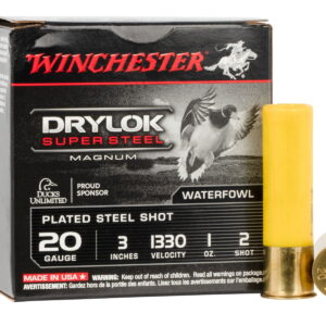 Winchester Ammo XSM2032 Drylok Super Steel Magnum 20 Gauge 3" 1 oz 2 Shot 25 Per Box/10 Case