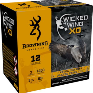 Browning Ammo B193411230 Wicked Wing XD 12Gauge 3" 1 1/4oz BBShot 25 Per Box/10 Case