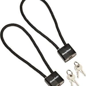 SnapSafe 75281 Lock Box Cable Lock with Padlock Steel PVC-Covered Black 2 Pack