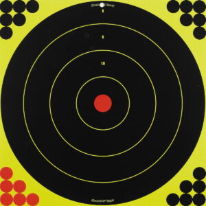 Birchwood Casey 34185 Shoot-N-C Reactive Target Self-Adhesive Paper Air Rifle/Centerfire Rifle/Rimfire Rifle Black/Yellow 200+ yds 17.25" Bullseye Includes Pasters 5 Pack