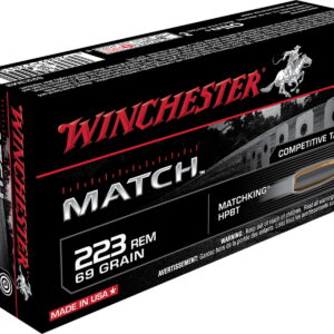 Winchester Ammo S223M2 Match 223 Rem 69 gr Sierra MatchKing BTHP 20 Per Box/10 Case