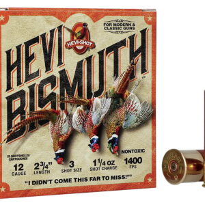 HEVI-Shot HS14713 HEVI-Bismuth Upland 12 Gauge 2.75" 1 1/4 oz Bismuth 3 Shot 25 Per Box/10 Case