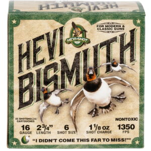 HEVI-Shot HS16706 HEVI-Bismuth 16 Gauge 2.75" 1 1/8 oz Bismuth 6 Shot 25 Per Box/10 Case