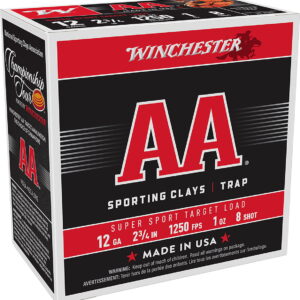 Winchester Ammo AASC12508 AA Sporting Clay 12 Gauge 2.75" 1 oz 8 Shot 25 Per Box/10 Case