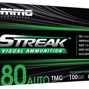 Ammo Inc 380100TMCSTRKGRN50 Streak Visual (GREEN) 380ACP 100gr Total Metal Case 50 Per Box/20 Case