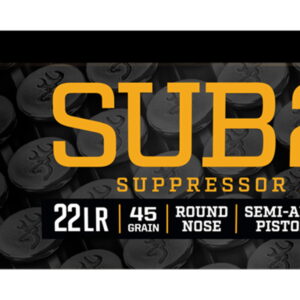 Browning Ammo B194122102 Sub22 22LR 45gr Round Nose 100 Per Box/20 Case