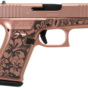 Glock UI4350204HIBCHIM G43 Gen3 Sub-Compact Frame 9mm Luger 6+1 3.41" Black Steel Barrel, Chimera Cerakote Serrated Steel Slide, Chimera With Hibiscus Cerakote Polymer Frame, Right Hand