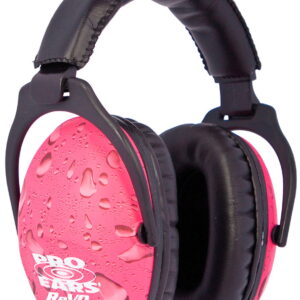 Pro Ears PE26UY016 ReVO Passive Muff 26 dB Over the Head Black With Pink Rain Pattern Youth 1 Pair
