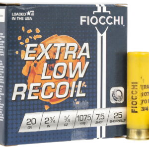 Fiocchi 20LITE75 Exacta Target Low Recoil Trainer 20Gauge 2.75" 3/4oz 7.5Shot 25 Per Box/10 Case