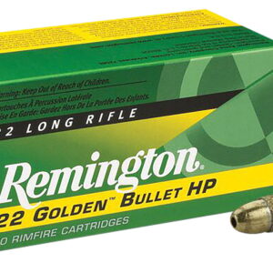 Remington Ammunition 21008 Golden Bullet Rimfire 22 LR 36 gr Plated Hollow Point 50 Per Box/100 Cs