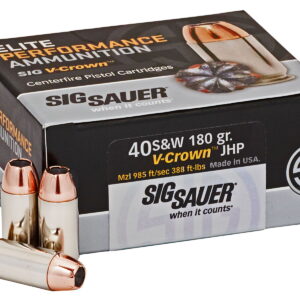 Sig Sauer E40SW250 Elite Performance 40 S&W 180 gr V Crown Jacketed Hollow Point 50 Per Box/10 Case