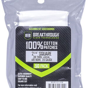 Breakthrough Clean BTCPS21450 Square Cleaning Patches For .38-.45 Cal & .410-20 Gauge 2.25" 50 Pack/6 per case