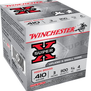 Winchester Ammo X413H4 Super X Heavy Game Load High Brass 410 Gauge 3" 3/4 oz 4 Shot 25 Bx/ 10 Case