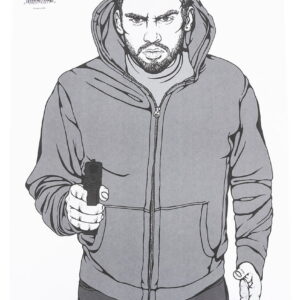 Birchwood Casey 37034 EZE-Scorer Silhouette Paper Hanging 23" x 35" Black/Gray/White 100 Per Pkg