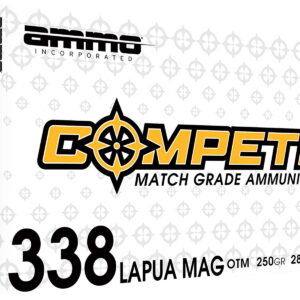 Ammo Inc 338LM250BTHPA20 Match 338Lapua Mag 250gr Boat Tail Hollow Point 20 Per Box/10 Case