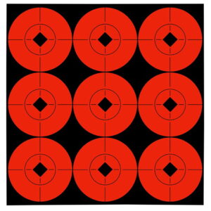 Birchwood Casey 33902 Target Spots Self-Adhesive Paper Black/Orange 2" Bullseye 90 Targets
