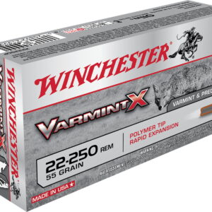 Winchester Ammo X22250P Varmint X 22-250 Rem 55 gr Polymer Tip Rapid Expansion 20 Per Box/10 Case