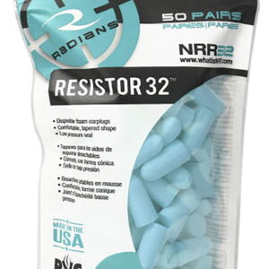 Radians FP70ABG/50 Resistor Earplugs Foam 32 dB In The Ear Aqua Blue Adult 50 Pair